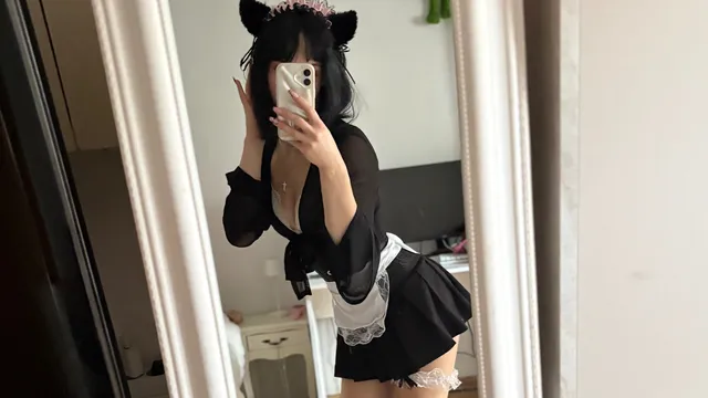 Okładka galerii: Cute catgirl maid goth Videos+photos