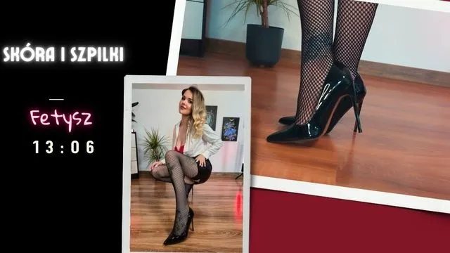 Okładka galerii: Skóra i szpilki, Fetysz butów, lizanie skórzanej spódniczki